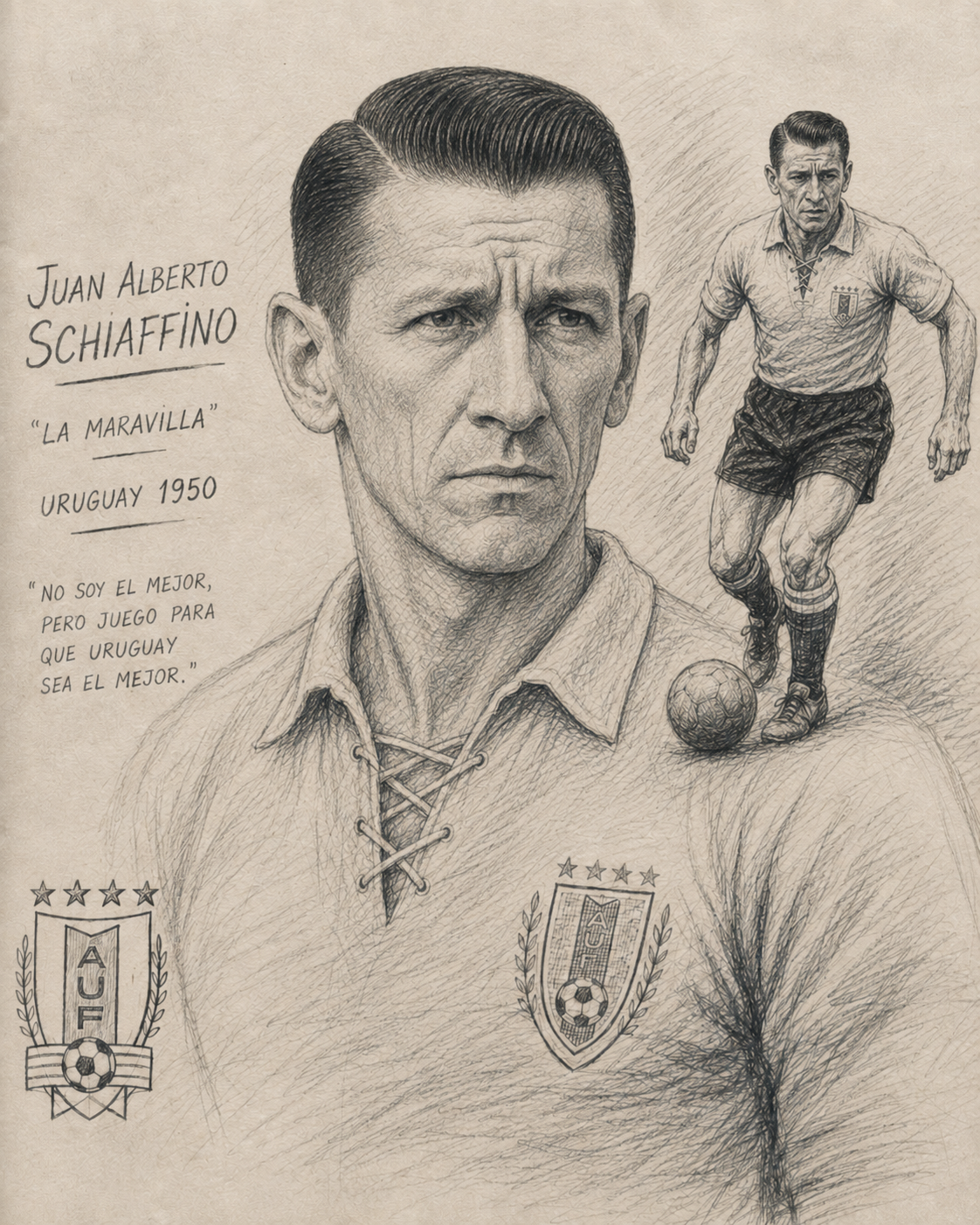a sketch of Juan Alberto Schiaffino