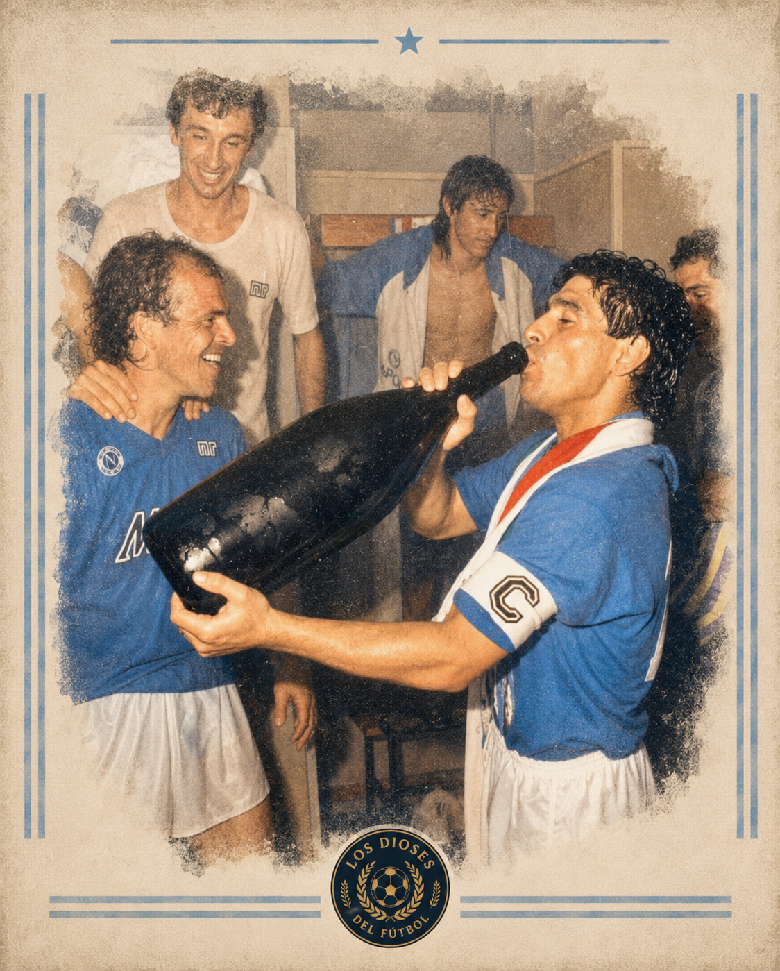 a sketch of Maradona winning Serie A with Napoli