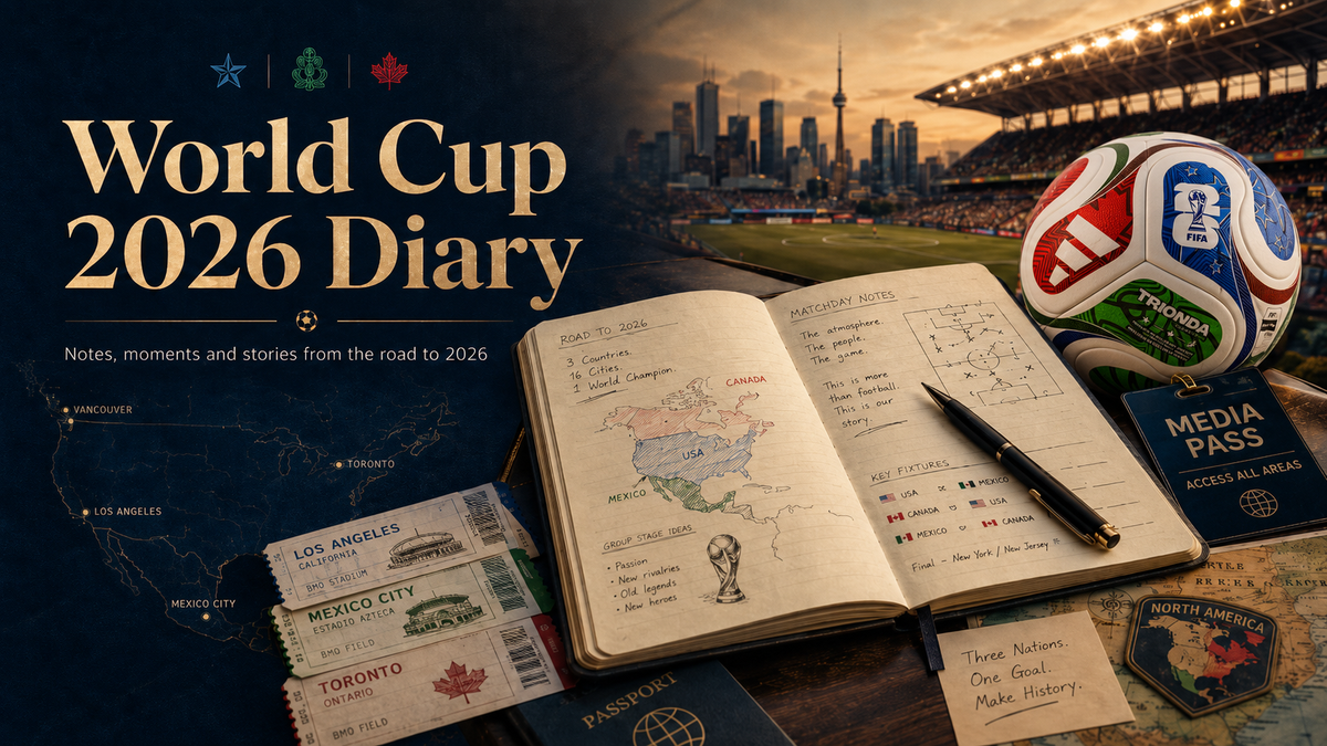 Los Dioses del Fútbol World Cup 2026 diary cover graphic